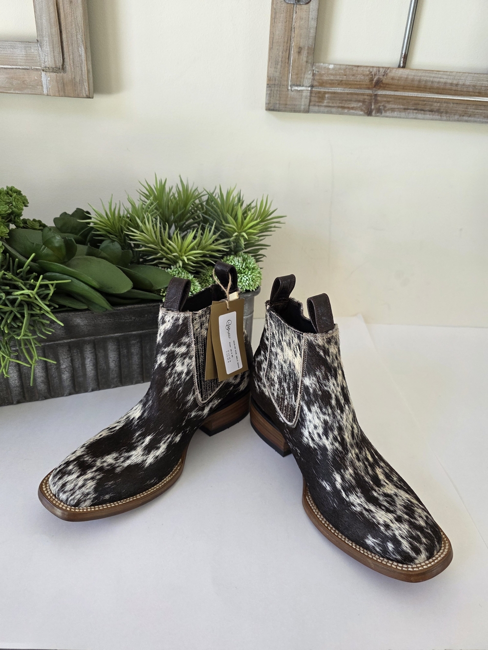 Stiefeld Aurora Hair On Hide Western Ankle Boots Womens 8.5 NEW - Picture 12 of 17